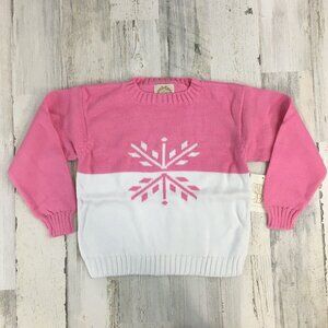 The Beaufort Bonnet Company Isabelle Intarsia Sweater Pink Snowflake 4T NWT